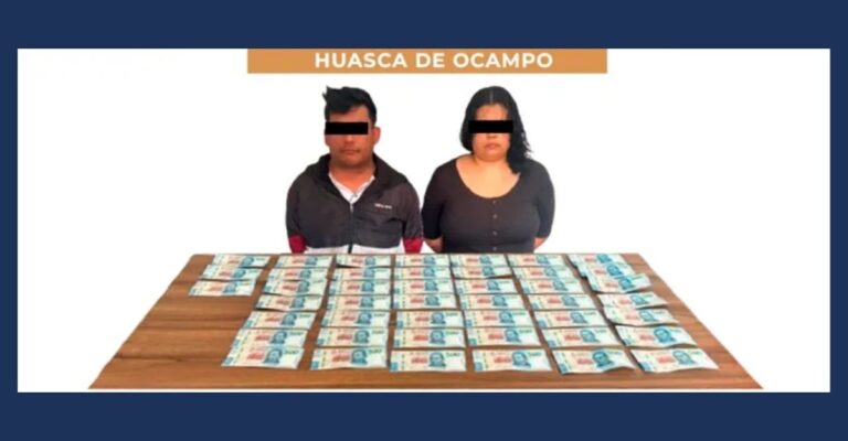 Pareja del Edomex es detenida en Huasca con billetes falsos