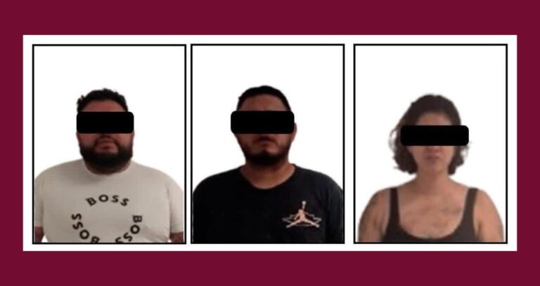 Detienen a tres personas en Zempoala con presunta droga y un arma